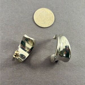 Silver and Gold Tone Cuff Earrings